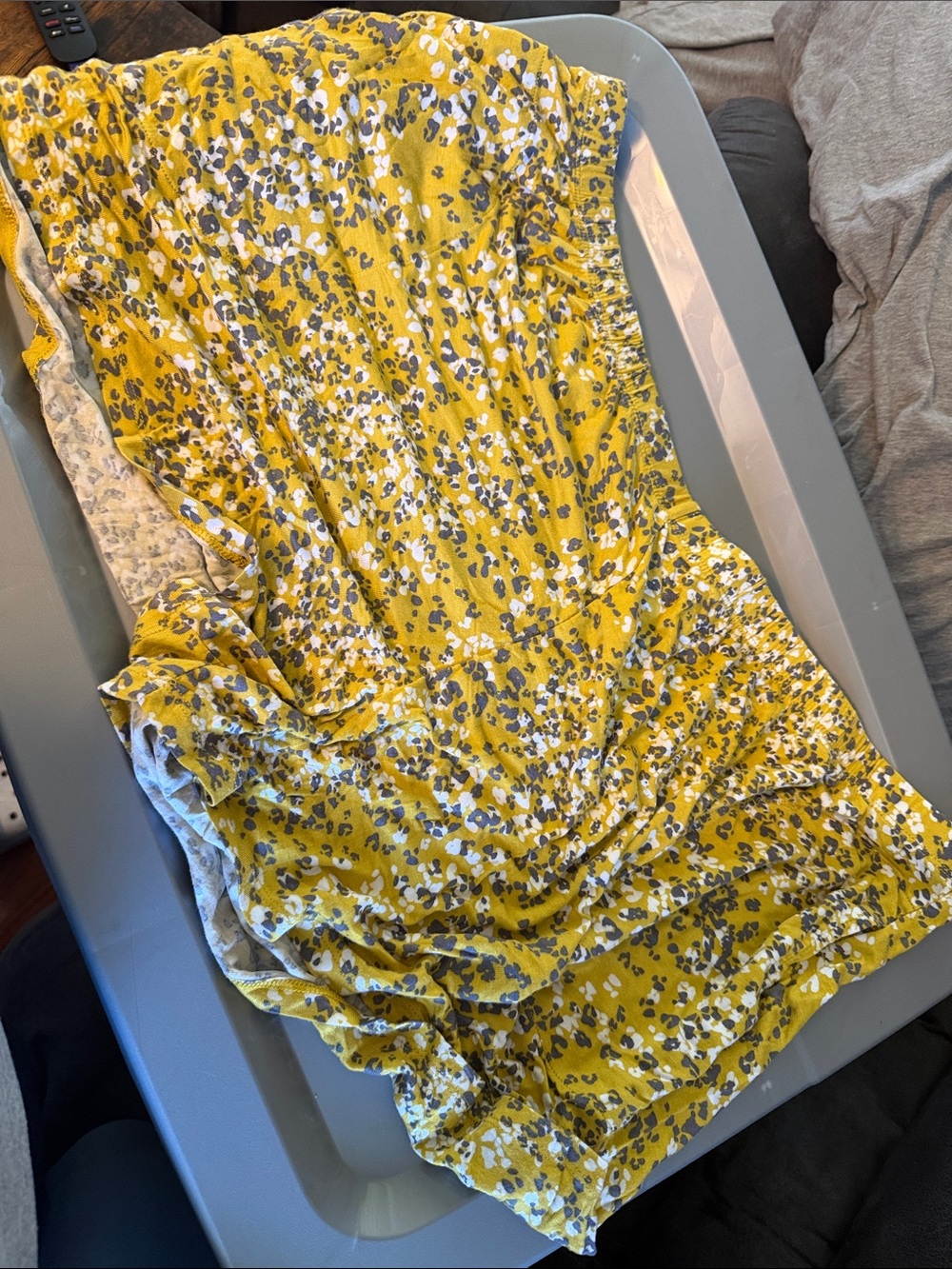Secret Treasures Yellow Floral Mini Dress